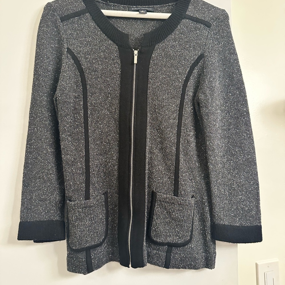 Banana Republic Charcoal and Black Knit Sweater